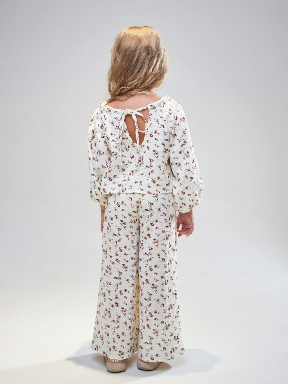 329-ЦВ1. Костюм детский Палаццо, цветной, хлопок 100%  муслин, размеры 98,104,110,116