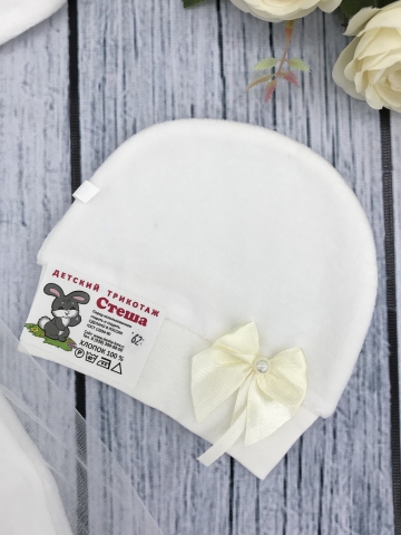 259-М. Комбинезон с шапкой, хлопок 80% велюр 20% ПЭ молочный