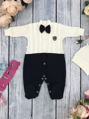 Купить оптом 273-Т.С. Комбинезон с шапкой, хлопок 100% интерлок, темно-синий 56,62 в Прокопьевске